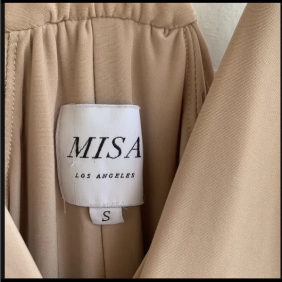 Misa LA Goddess Dress Beige size Small Jersey Liquid Knit Holiday Party - Picture 9 of 12